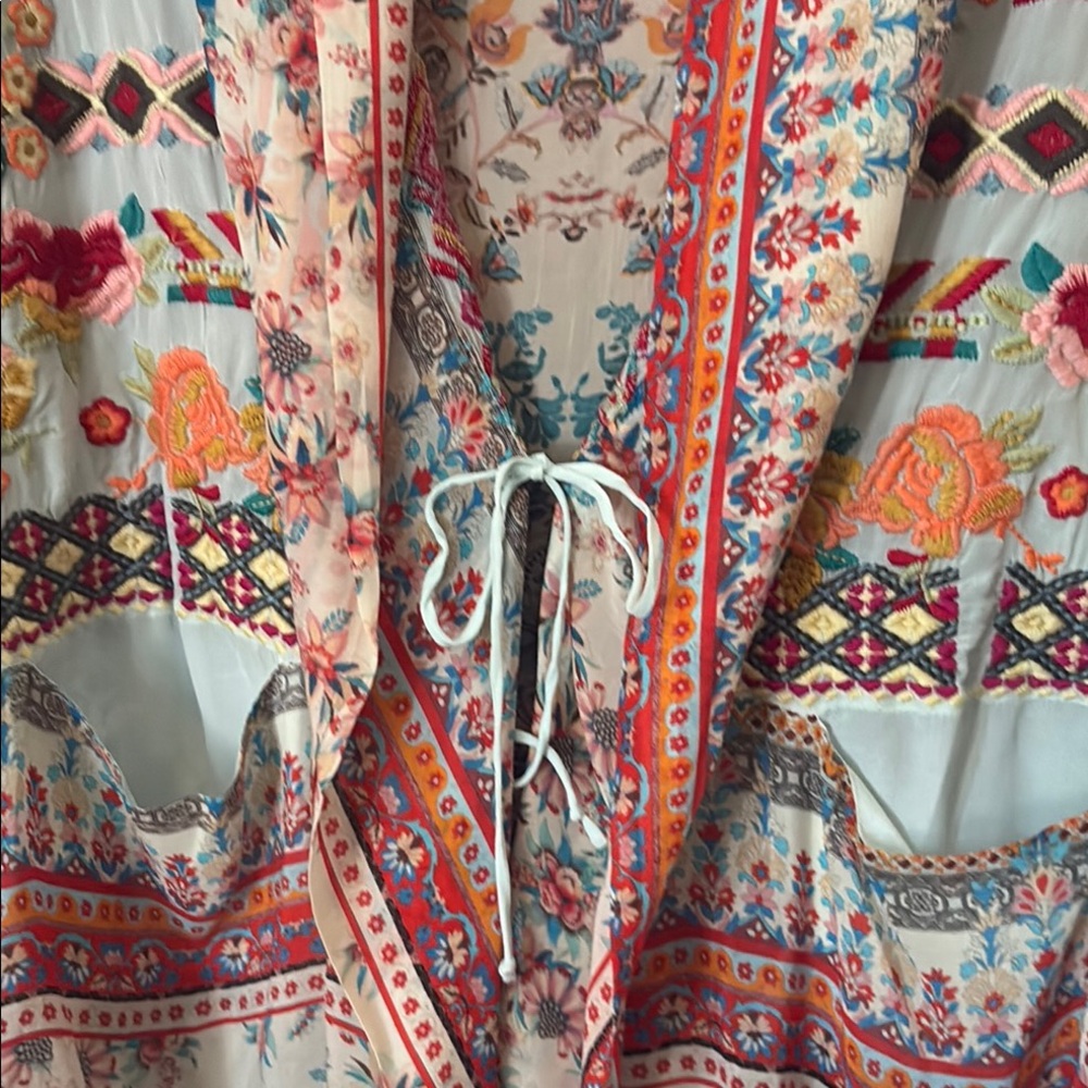 Johnny Was Betmo Embroidered Colorful Bohemian Kimono Size 2X Brand New With Tag - Picture 8 of 11